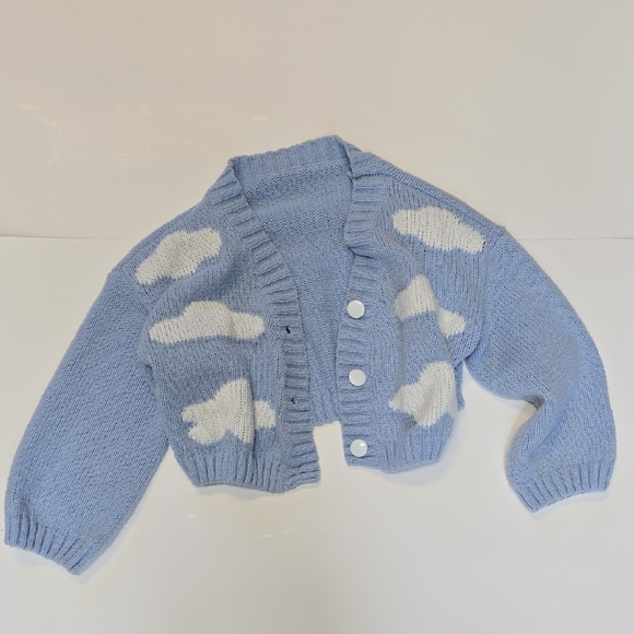 Kids Blue Cloud Cardigan - Picture 1 of 3